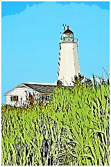 Lynde Point Lighthouse Tower LH2384 -Digital Painting